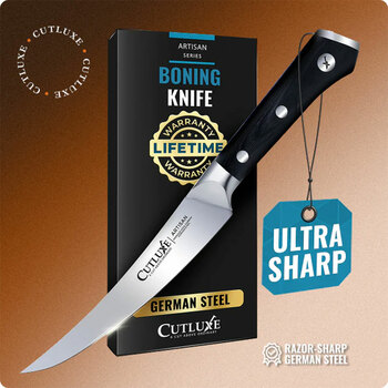 Cutluxe Artisan Series 6″ Curved Boning Knife