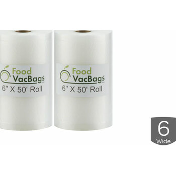 FoodVacBags™ Vacuum Seal Rolls (6" x 50' 100 Feet)